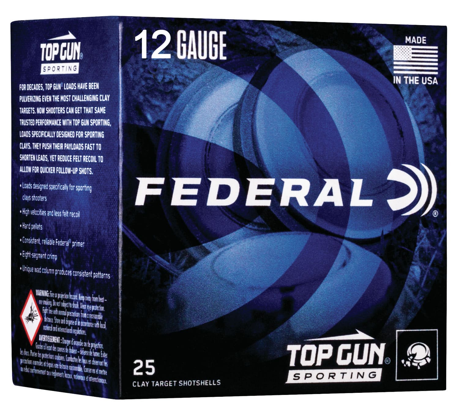 Federal TGS12875 Top Gun 12Gauge 2.75" 1oz 7.5Shot 25 Per Box/10 Case