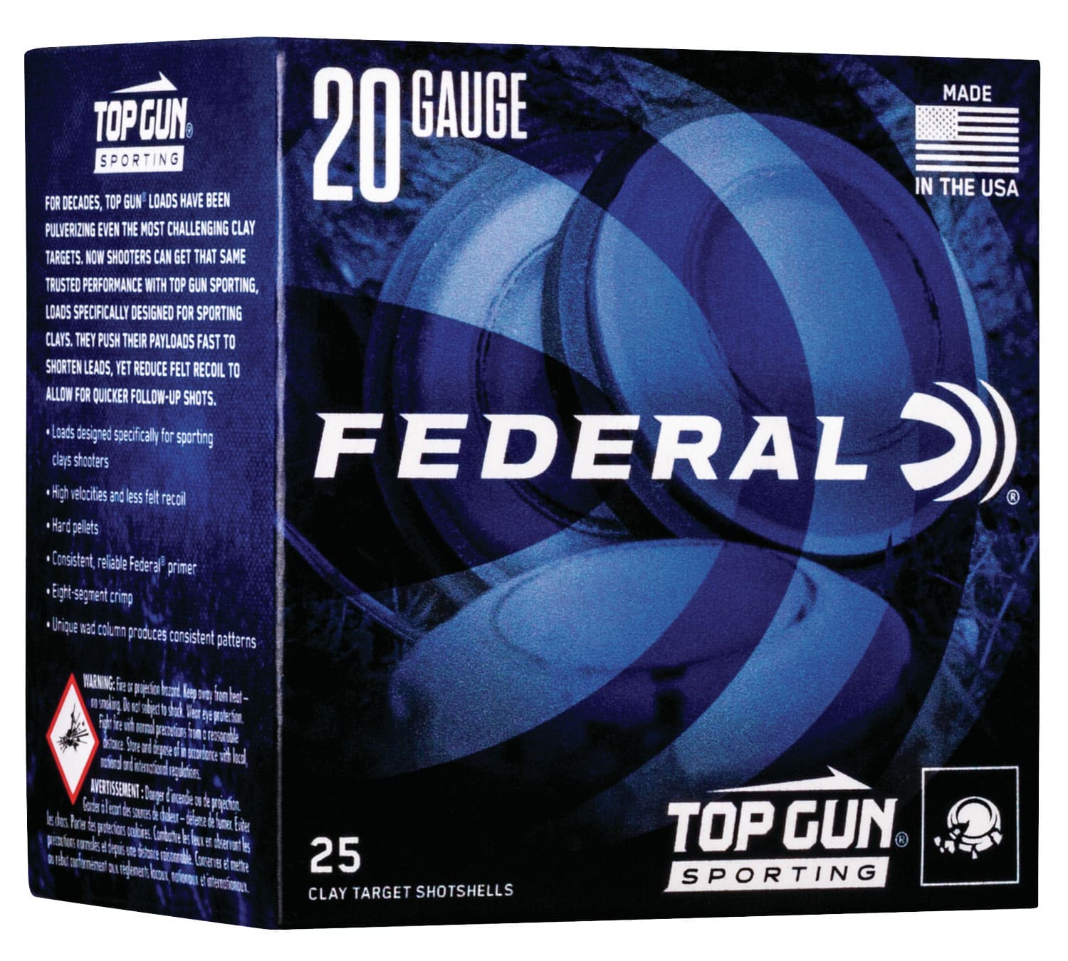 Federal TGS22475 Top Gun 20Gauge 2.75" 7/8oz 7.5Shot 25 Per Box/10 Case