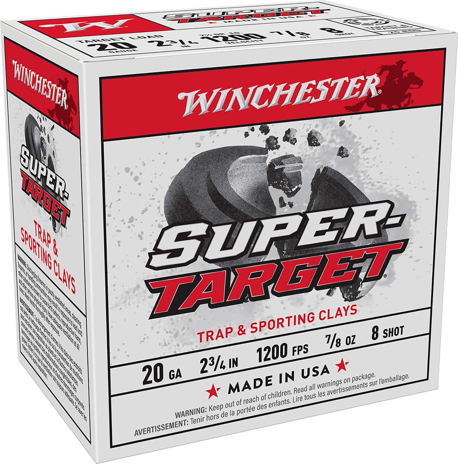 Winchester Ammo TRGT208 Super-Target 20Gauge 2.75" 7/8oz 8Shot 25 Per Box/10 Case