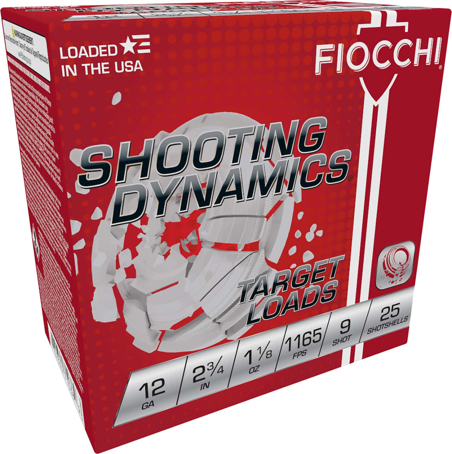 Fiocchi 12SD18L9 Shooting Dynamics Target 12Gauge 2.75" 1 1/8oz 9Shot 25 Per Box/10 Case