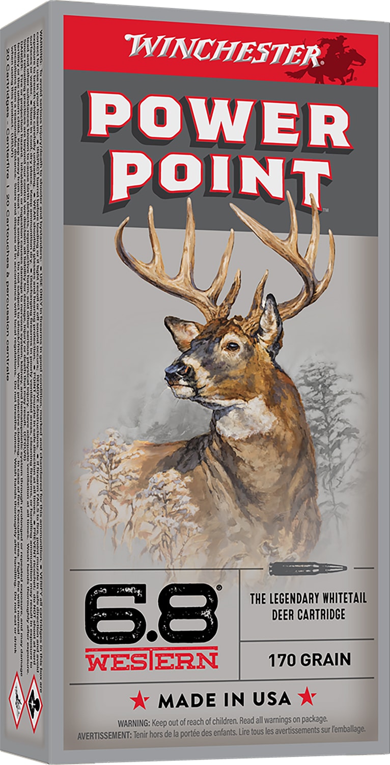 Winchester Ammo X68W1 Power-Point 6.8Western 170gr 20 Per Box/10 Case
