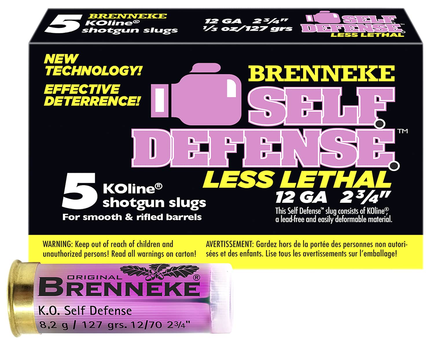 Brenneke SL122SDLL Self Defense 12Gauge 2.75" 1/3oz Sabot Slug Shot 5 Per Box/50 Case