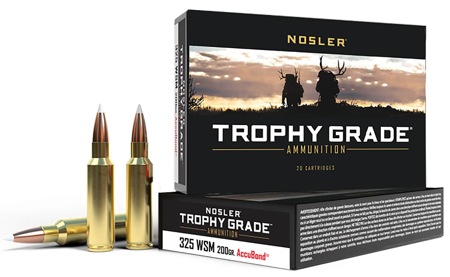 Nosler 60077 Trophy Grade 325WSM 200gr Nosler AccuBond 20 Per Box/10 Case