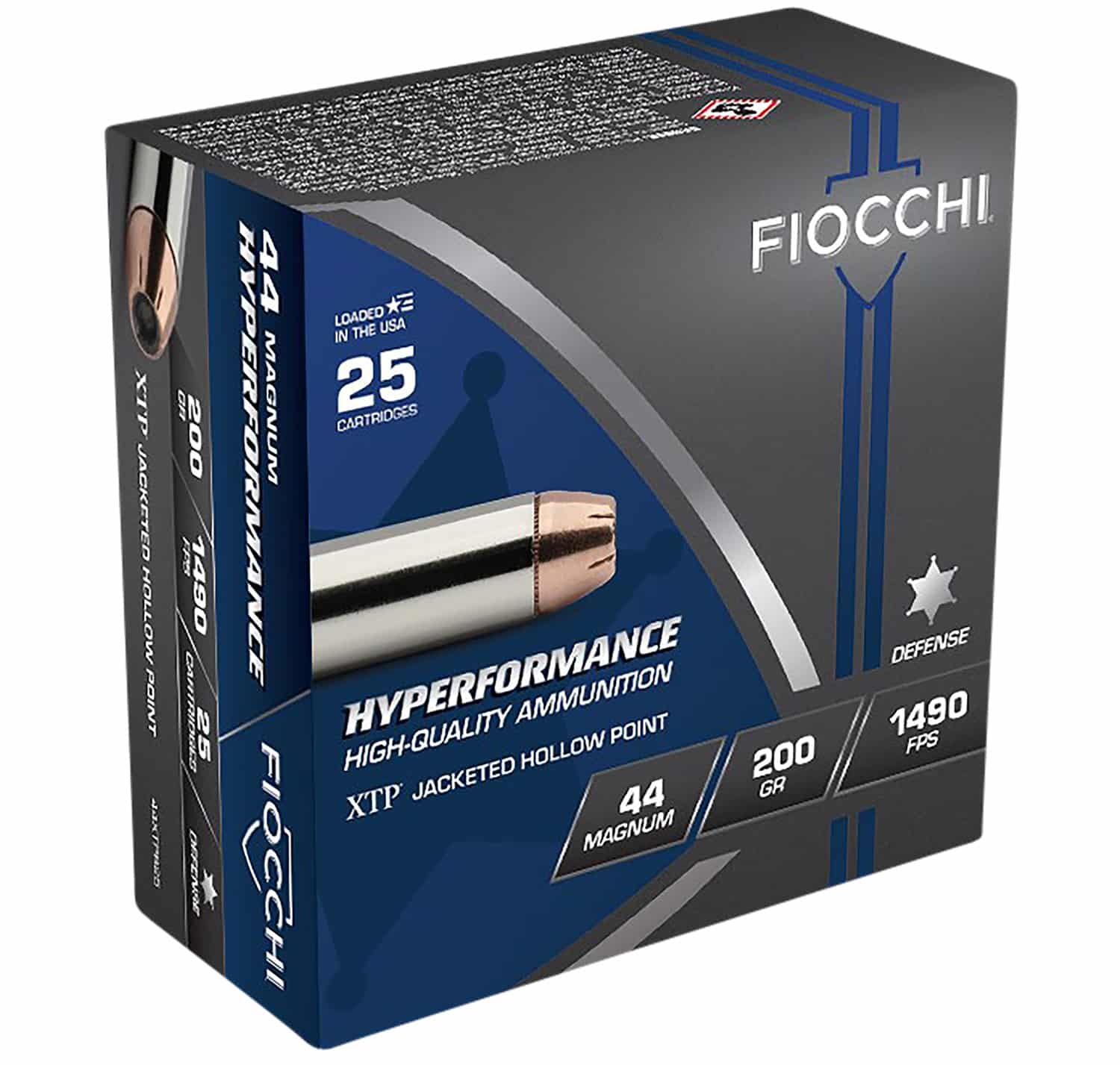 Fiocchi 44XTPB25 Hyperformance 44RemMag 200gr Hornady XTP Hollow Point 25 Per Box/20 Case