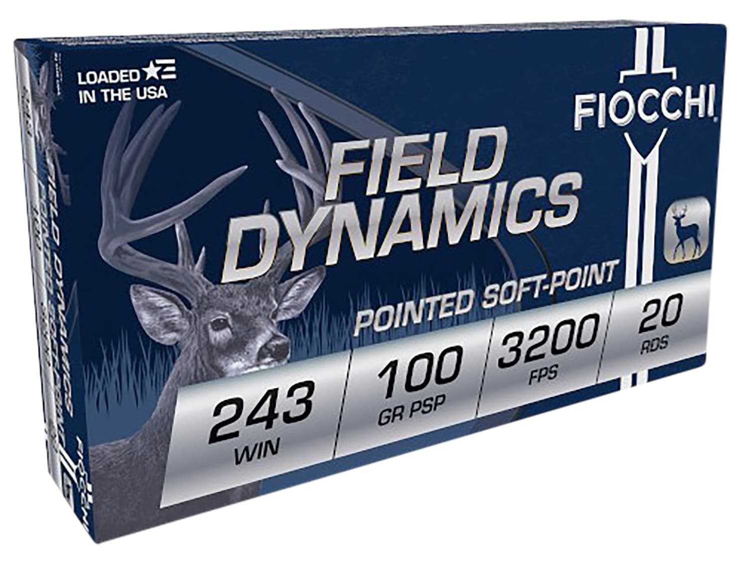 Fiocchi 243SPD Field Dynamics 243Win 100gr Pointed Soft Point 20 Per Box/10 Case