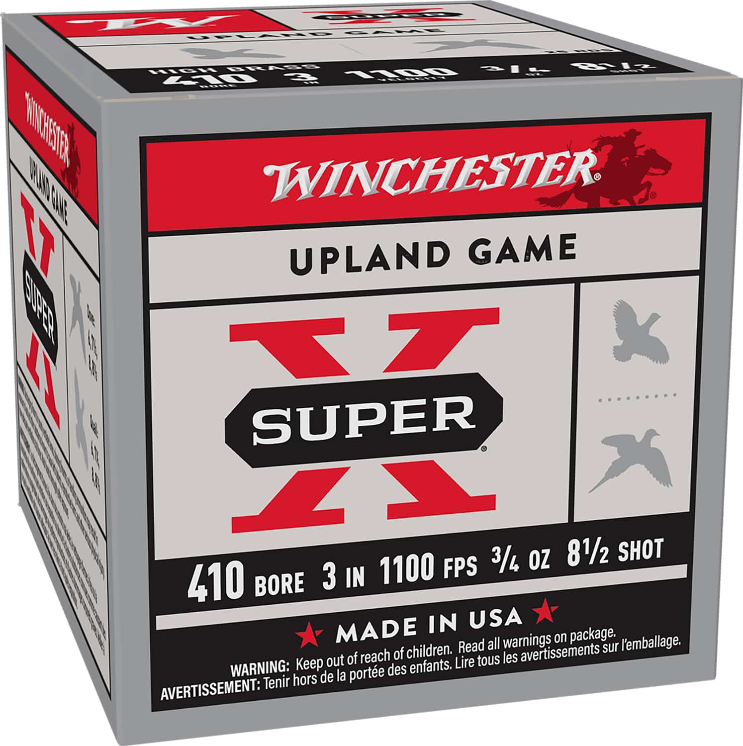 Winchester Ammo X413H85 Super X Heavy Game Load High Brass 410Gauge 3" 3/4oz 8.5Shot 25 Per Box/10 Case